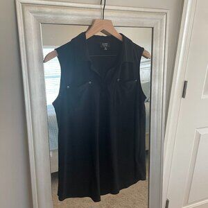 Jones New York Women's Black Sleeveless Top Blouse Size M